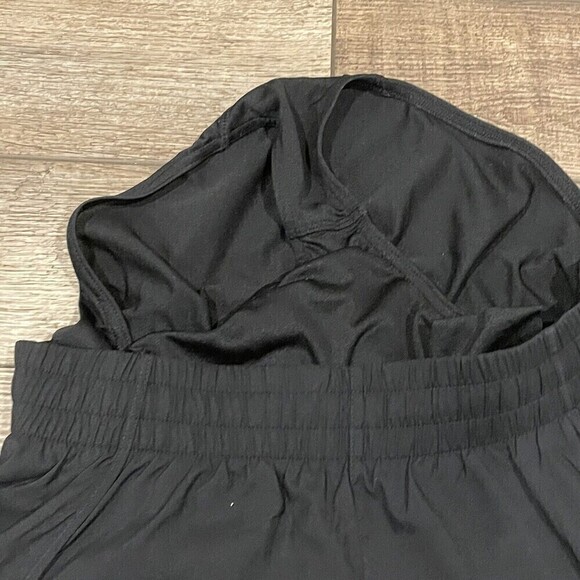 Athleta Mesh Racer Run Short 4" Womens XS Black Zip Pocket Elastic Waist Logo - Picture 7 of 8